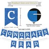 Graduation Banner Pre-strung Congrats Grad Banner Blue Glittering Process Paper