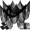 Telaraña de Halloween Tela Espeluznante Negra, 3PCS Decoración de Halloween