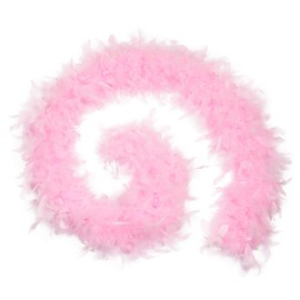 Handy Lidy 60g 72" Long Light Weight Chandelle Feather Boa Women Adult Turkey Boas for Party Costume-Baby Pink