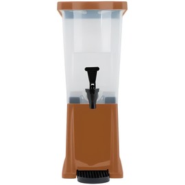 OCS Parts 3 Gallon Beverage Dispenser with Base and Labels for Drink Identification | Brown | Dishwasher and Freezer Safe Dispenser for Iced, Tea, Juice, Lemonade and Horchata