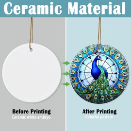 Peacock Christmas Ornaments, Touber Peacock Hanging Ornament, Peacock Christmas Tree Ornaments, Peacock Holiday Decor, Gifts for Peacock Lovers, Peacock Theme Gifts