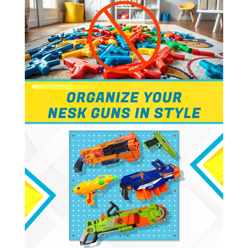 Skywin Peg Board for Nerf Gun Storage Organizer - Hanging