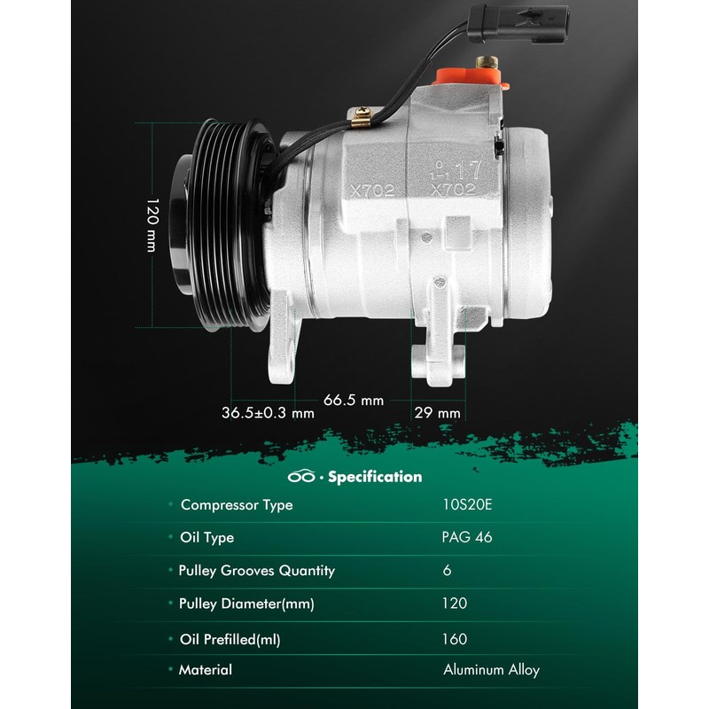 SCITOO A/C Compressor with Clutch for Dodge Durango 3.7L 2004