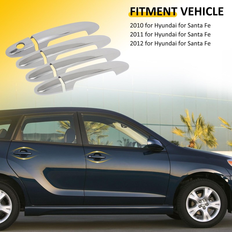 OCPTY 4PCS Door Handle Covers for 2010-2012 for Hyundai Santa