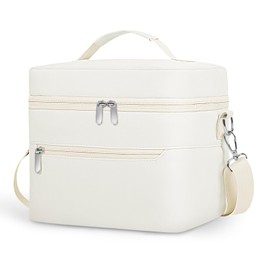 MIAOJIE Insulated Lunch Bag for Women, Reusable Lunch Box for Men Insulated Lunchbox Leakproof Cooler Bag Tote Bags with Adjustable Shoulder Strap for Office Work, Picnic, Travel - Beige