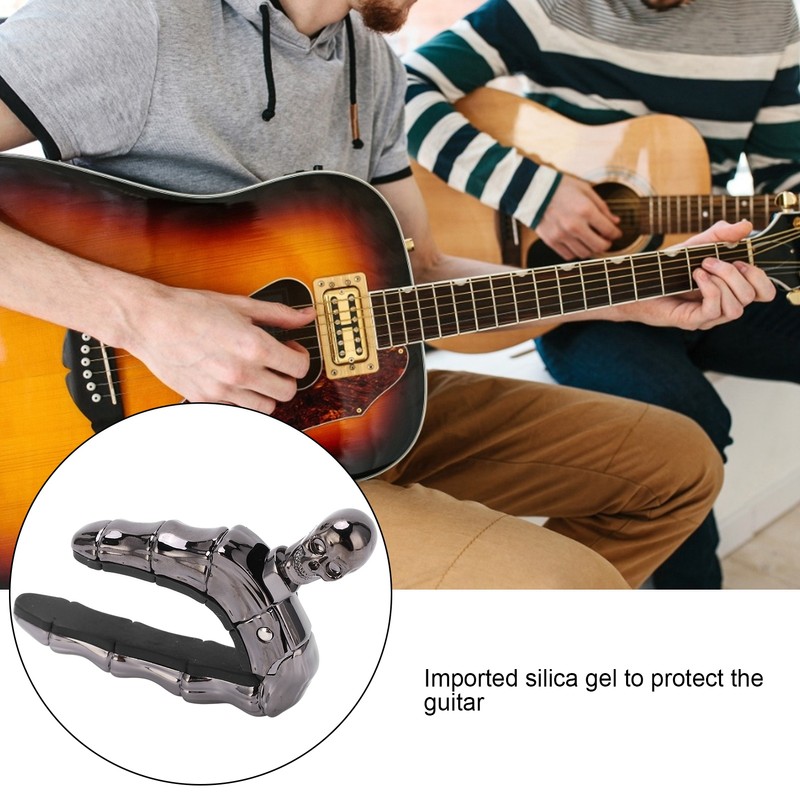 Guitar Capo Ballad Zinc Alloy Silicone Diacritics Skull Musical Instrument