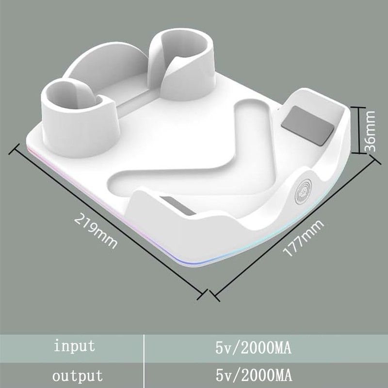 VR充電スタンド｜RGBライト搭載 タッチ操作｜一括充電・収納 保護機能付き｜省スペース設計