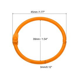 PATIKIL 1.8" OD 1.5" ID Loose Leaf Rings, 10 Pack Binder Ring Book Rings Steel for Paper DIY Scrapbook Notebook Photo Album, Orange