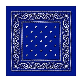 L&M® 12Pcs Bandanas 100% Cotton Paisley Print Head Wrap Scarf Wristband (Royal Blue)