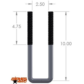 U BOLT, 5/8" X 2 1/2" X 10" SQUARE