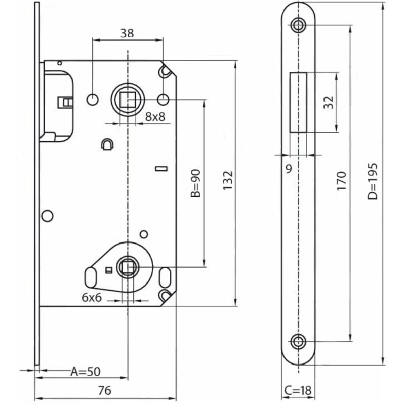 KOTARBAU® Magnetic Mortice Lock + Strike Plate Reliable Method for