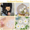40Pcs Daisy Flower Iron On Patches, 4 Sizes Cute White