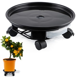 Skelang 13" Plant Caddy, Planter Saucer Pot with Moving Water Drawer