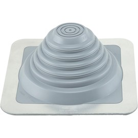 Water-Tite 81455#3 Metal Roof Flashing, 8-by-8-Inch Square Base with EPDM Rubber Collar, For 0" to 5-3/4" Vent Pipes, Gray