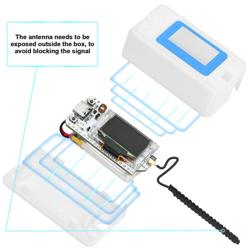 Case for ESP32 LoRa V3 Development Board Device Antenna OLED