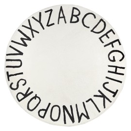 Topotdor Round Kids Play Rug Alphabet Nursery Area Rug Extra Large Soft Crawling Play Mat for Children Toddlers Bedroom (47 inch, Beige)