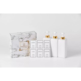 HARRA HOME Modern Gold Design Pump Bottle Set 27 oz Refillable Shampoo and