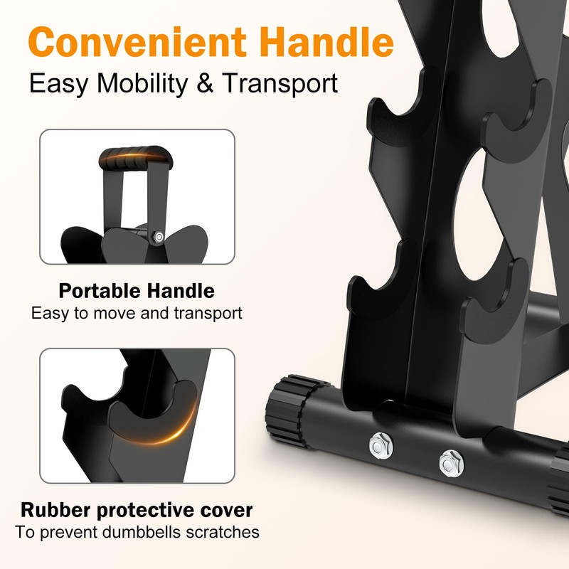 AmazeFan 5 Tier Dumbbell Rack Stand Only, A-Frame Design Weight