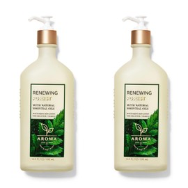 Bath and Body Moisturizing Body Lotion Aromatherapy with natural Essential Oils Pack of 2 (6.5 FL OZ/ 192 ML, Sage & Cedarwood Renewing Forest)