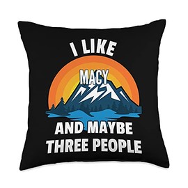 I Like Macy Maybe Three People Throw Pillow, 18x18, Multicolor