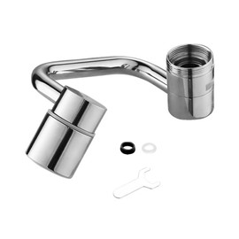 1440° Rotating Tap Attachment, Multifunctional Extension Tap, Tap Extension with 2-Way Adjustable, for Kitchen, Bathroom, Swivel Tap Aerator (Silver, Size: 1.18 x 3.35 inches)