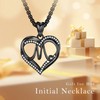 INFUSEU Necklace with Letters, Heart Pendant Necklace, Letter A-Z Alphabet
