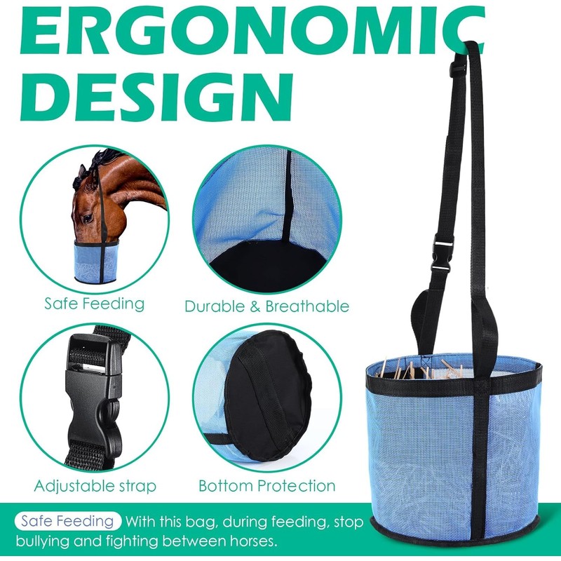 Comfort Breathable Horse Feed Bag, Mesh Feed Bucket, Mesh Designed