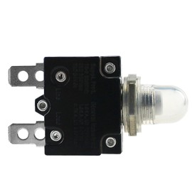T Tocas 5pcs Push Button Reset 10A Circuit Breakers with Quick Connect Terminals and Waterproof Button Cap