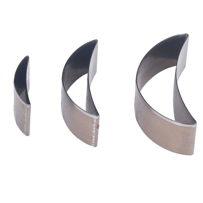 3PCS Cutting Die Set Alloy Steel Curved Moon Shape Hollow