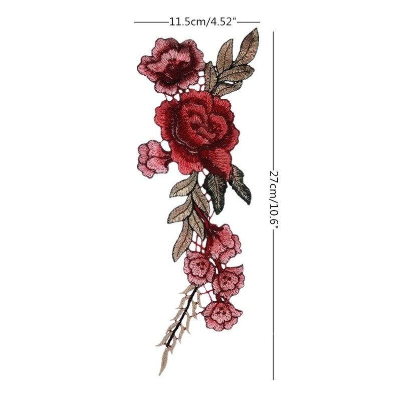 Honbay 2 pares de parches bordados de flores de rosas
