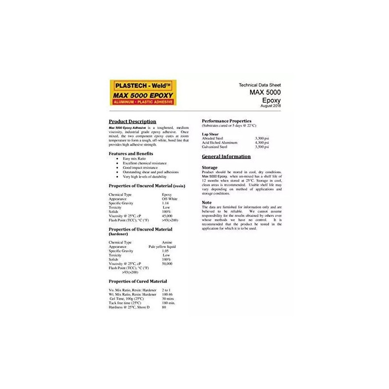Plastech Weld MAX 5000 EPOXY for RADIATORS repairs Aluminium glue