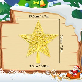 Christmas Tree Topper Star Vintage Lightweight Classic Plastic Hollowed Christmas Decoration Star, Ideal Christmas Tree Topper Decoration Ornament Christmas Tree Topper, Gold