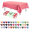 Red Gingham Checkered 6 Pack Premium Disposable Plastic Picnic Tablecloth