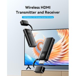 VENTION HDMI Wireless Transmitter and Receiver, 1080P 60Hz, 5G Funkübertragung bis 50m/165FT, Wireless HDMI Funkübertragung für Streaming Video Audio File von, Laptop, PC zu HDTV, Projektor