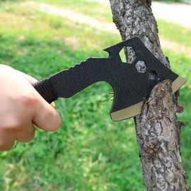 Veectgoo Lightweight Tactical Hatchets Small Camping Backpacking Axe with Nylon Fiber Handle for Bushcraft Outdoor Survival Hiking with 3 Hex Wrenches and Bottle Opener-2 Pack