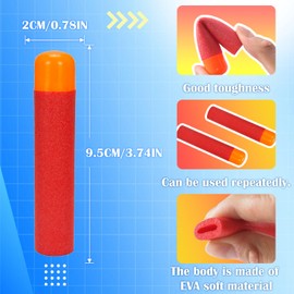 SYNTHORA Foam Darts 36pcs Refill Pack, 3.7" EVA Foam Bullets, Durable Refill Bullets for Mega Blaster (Red)