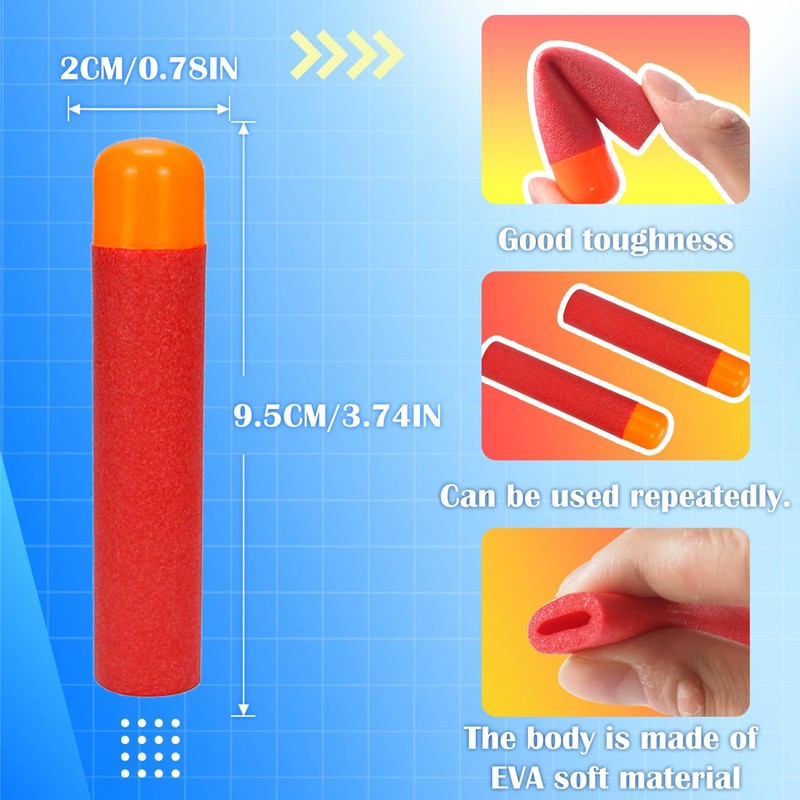 SYNTHORA Foam Darts 36pcs Refill Pack, 3.7" EVA Foam Bullets,