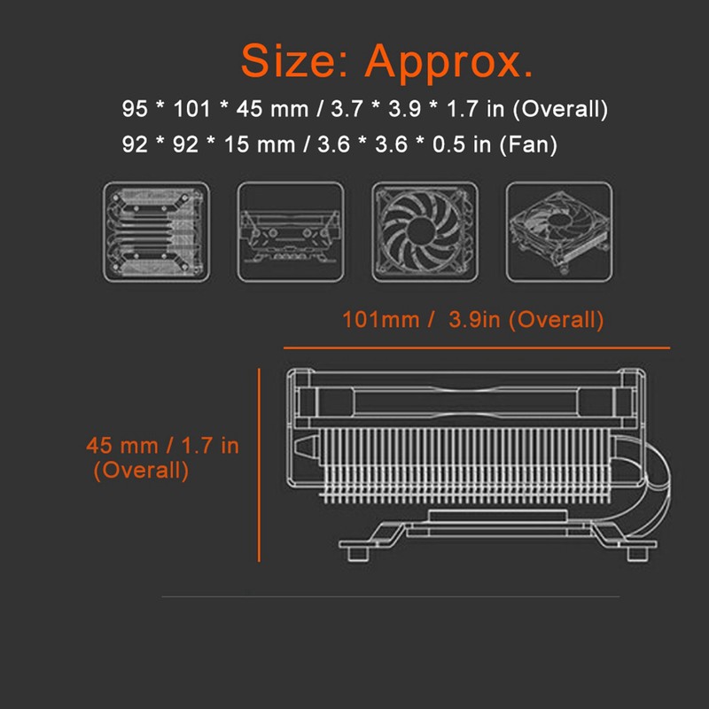 For ID-COOLING IS-40 V3 Low Noise CPU Cooler CPU Fan