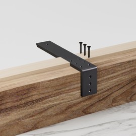 WEKIS 1/4 Inch Thick Countertop Support Bracket, 3 Pack Solid Iron Steel Heavy Duty Hidden Floating L Shelf Brackets 16 Inch, Shelving Support Metal Hardware for Mantel Granite Countertop