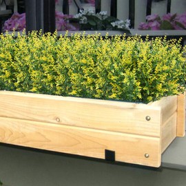 KLEMOO 24 Bundles Outdoor Artificial Lavender Fake Flowers, Lifelike UV Resistant No Fade Faux Plastic Plants to Brighten up Your Garden Patio Porch Window Box Décor (Yellow)