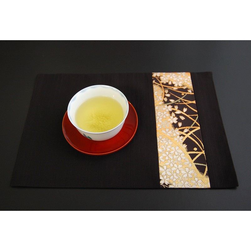 Japanese Style Tea Mat, Japanese Pattern, Golden Brocade, Obi Style