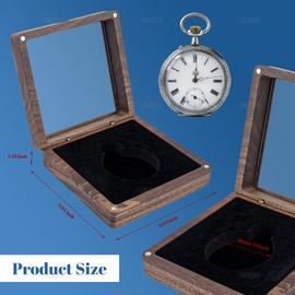 AUEAR, 1 Pack Walnut Wood Pocket Watch Box Portable Single Display Storage Travel Case Organizer