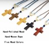 Red Cross Necklace With faith text Engraved on Wooden back,