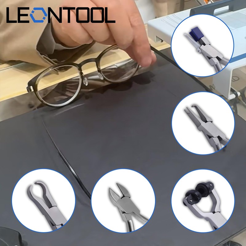 LEONTOOL Stainless Steel Screw Cutter for Glass, Spring Loaded Eyeglass
