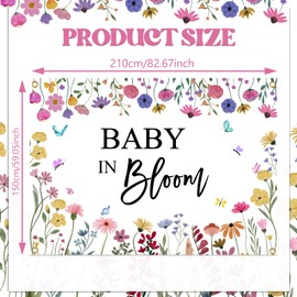 Wildflower Baby in Bloom Backdrop - Flower Baby Shower Decor, Spring Floral Baby in Bloom Baby Shower Party Decorations 7x5ft