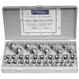 Fowler 52-438-766 Chrome Steel Inch Gauge Ball Set, 52 Piece