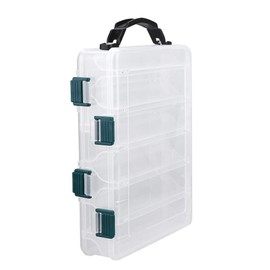 Keenso Fishing Lure Box Lure Holder Lure Storage Box, Plastic Lure Case Tackle Storage Trays (10 cuadrículas)