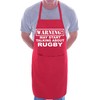 Print4U Warning May Talk About Rugby Fan Funny BBQ Novelty