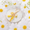 MWOOT Initial Letter I Keychain Resin Alphabet Keyrings,Yellow Petals Gold