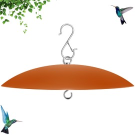 andergi 13" Hummingbird Feeder Shade Cover,Bird Feeders Dome Rain Cover,Squirrel Baffle for Shepherd's Hook Outdoors (Orange), 1 Pack